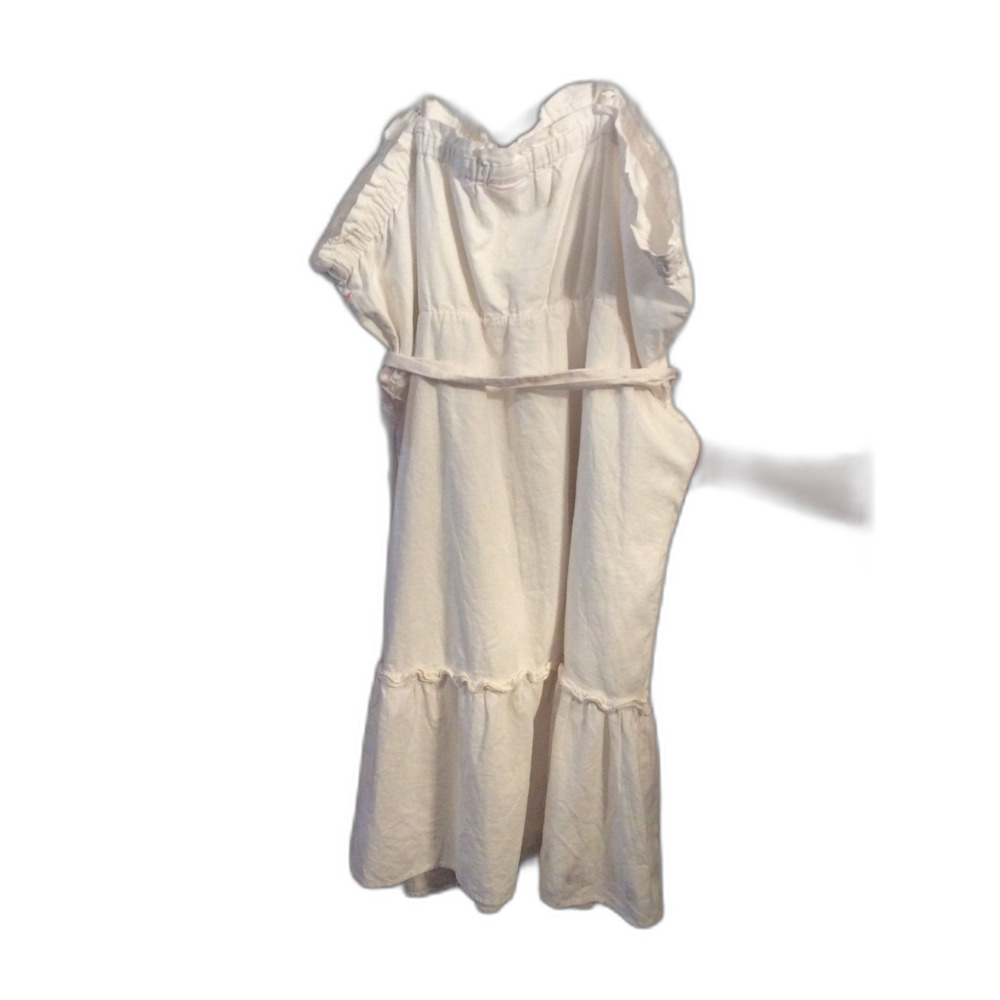 New Plus Size 4X White Sundress Linen Blend Tiered Stoney Clove LN Target